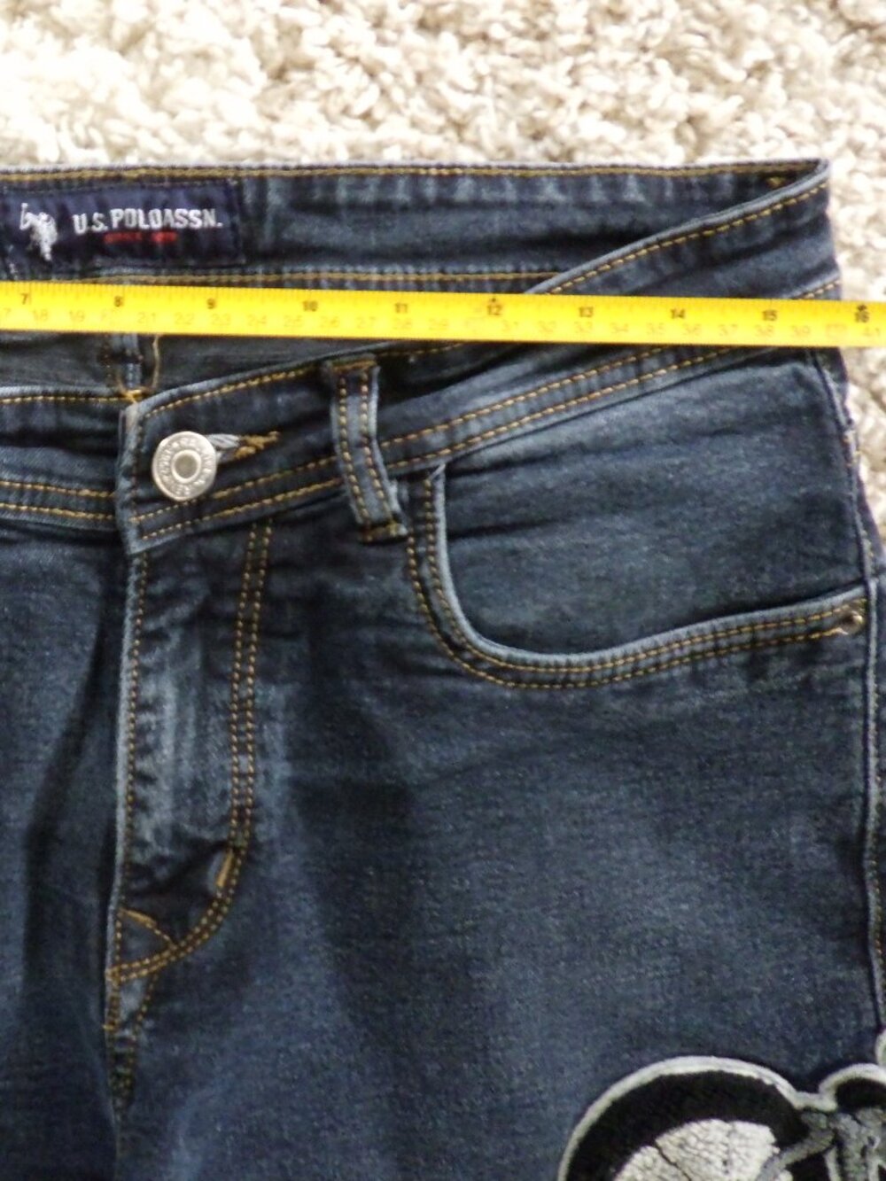 U.S. Polo Assn. Jeans Men's 32X28 Blue Denim Straight Leg Embroidered Patch - Picture 10 of 13